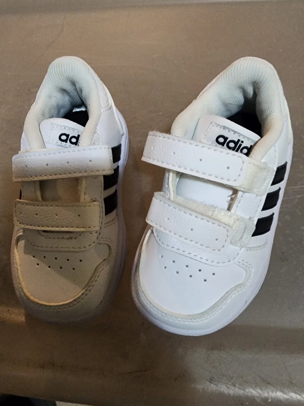 Brand new Adidas Kids White & Black Velcro Size 5 Sneakers